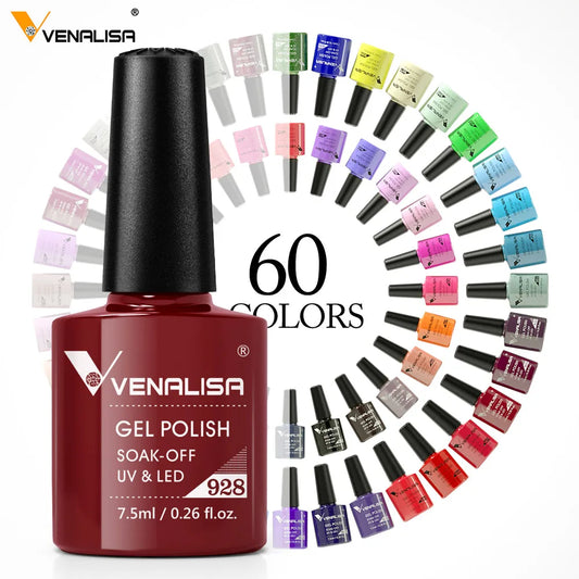 Venalisa nail gel polish 60 color high quality product nail art soak off odourless organic UV gel nail polish varnish gel lacquer [BEU]