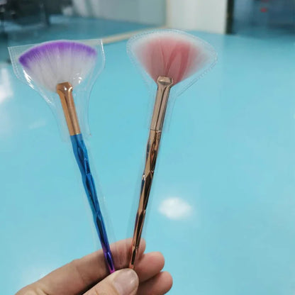 5pcs Fan Brushes Facial Brushes Soft Makeup Brush Cosmetic Applicator Tools Wooden Handle and Soft Fiber for Glycolic Peel Mask [CSM]