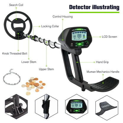 MD-4090 Professional Metal Detector Underground Gold Detector High Accuracy Metal Finder Waterproof Search Coil Seeker Treasure [MTL]