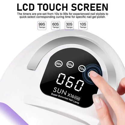 Powerful 320W UV LED Nail Lamp Drying Gel Nail Polish Professional 72 LEDS Nail Dryer Light Touch Screen Timer [BEU]