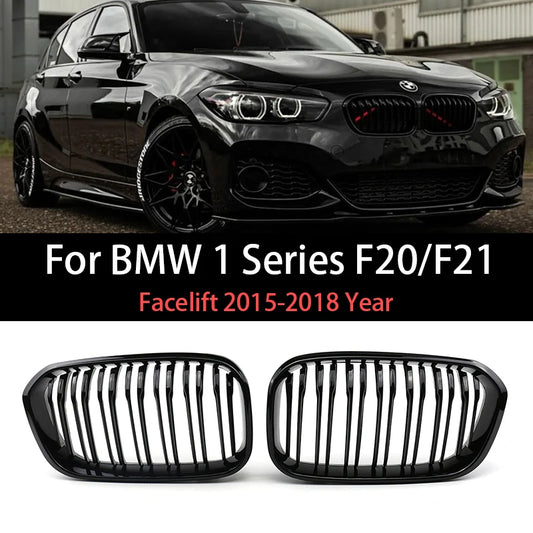 Front Bumper Racing Radiator Mesh Grill For BMW 1 Series F20 F21 Facelift 2015-2019 Year Gloss Matte Black M Color Carbon Print [BDK]