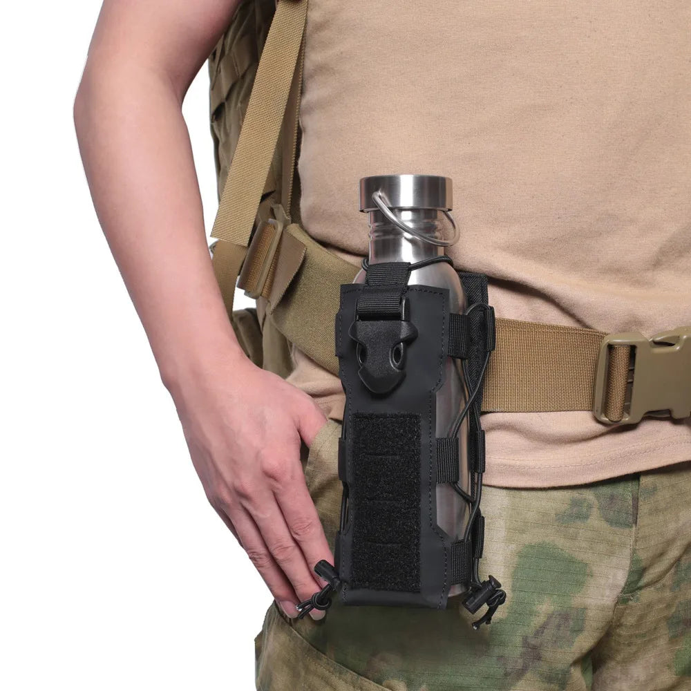 Tactical Radio Pouch Molle Water Bag Walkie Talkie Military Holder Pocket Quick Release Buckle Elasitc Shock Cord Magazine Pouch [TEL]