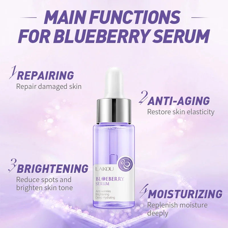 Blueberry Brighting Skin Face Essence Serum Anti Wrinkle Face Serum Shrink Pores Anti-Aging Moisturizing Dry Skin Care 17ml [SKC]