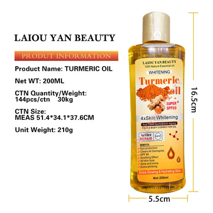 200ml Turmeric Remove Dark Spots Essential Oil for Women Moroccan Ginger Anti Wrinkle Serum Men Whitening Moisturizing Skin Care [SKC]