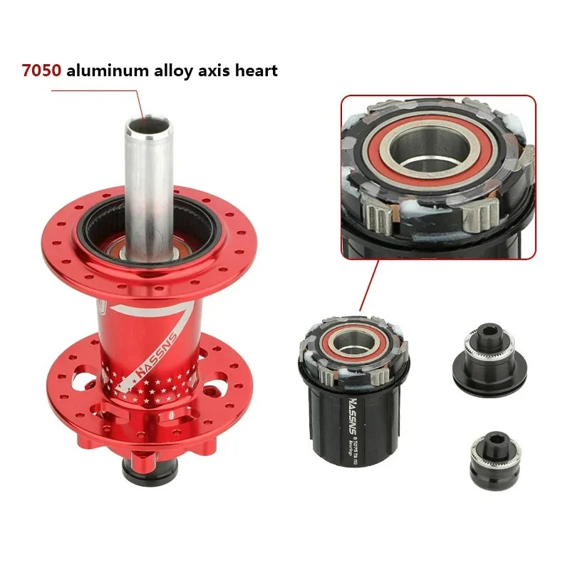 HASSNS PRO7 MTB Hub 32 36 Holes Bearing Bike Freehub Rear Hub Quick Release 32H 36H Four Palin  7 8 9 10 11 12 Speed 6 Pawl Hubs [CYC]