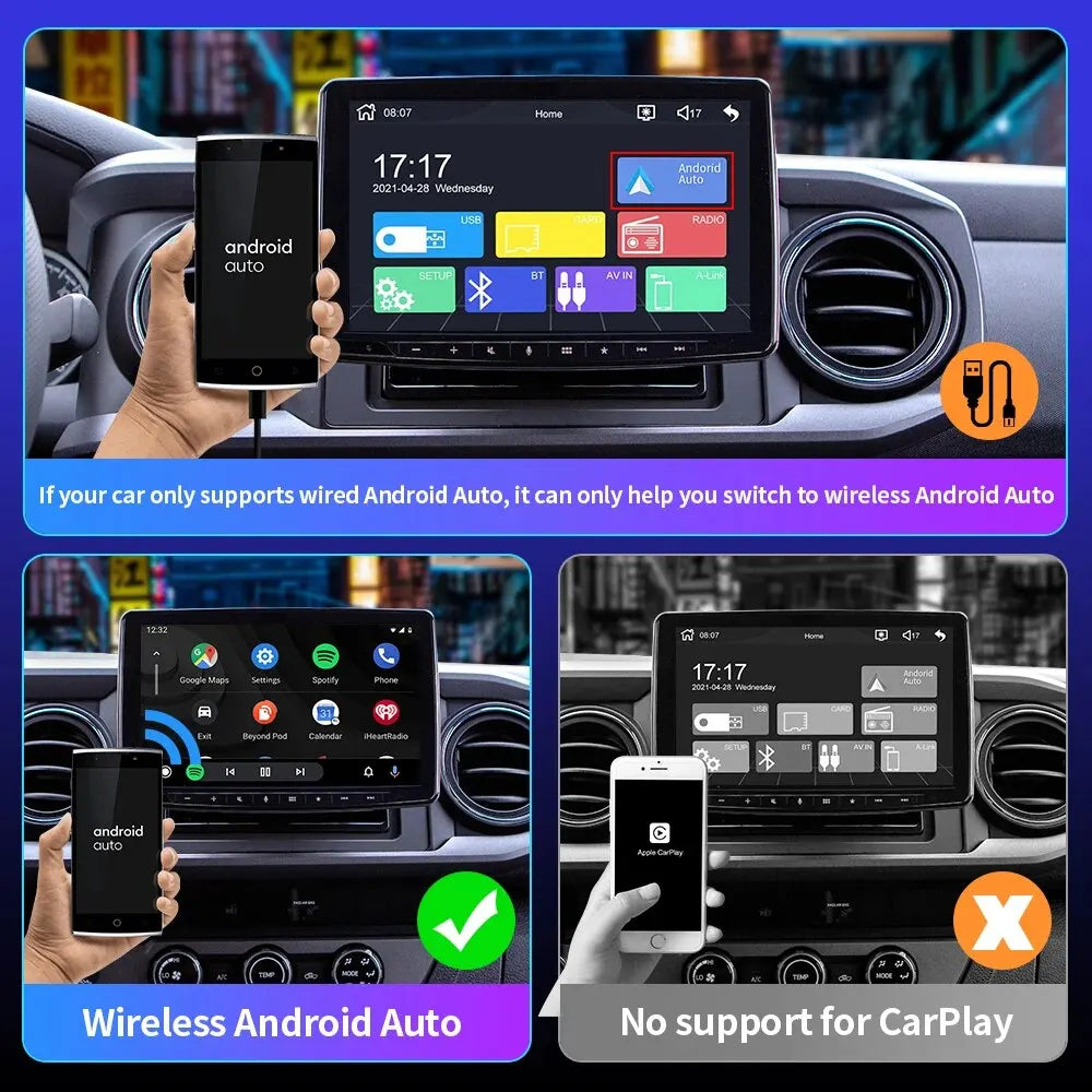 EKIY NEW Mini Carplay Wireless for Toyota Mazda Nissan Camry Suzuki Subaru Citroen Audi Mercedes Kia Ford Opel IOS15 Spotify BT [CAR]