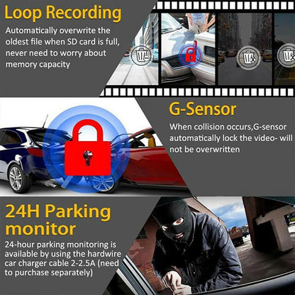 3 Channel Dash Cam for Car Camera 1080P Video Recorder Dashcam Black Box Dual Lens Inside Car DVR Rear View Camera car accessory [CAR]