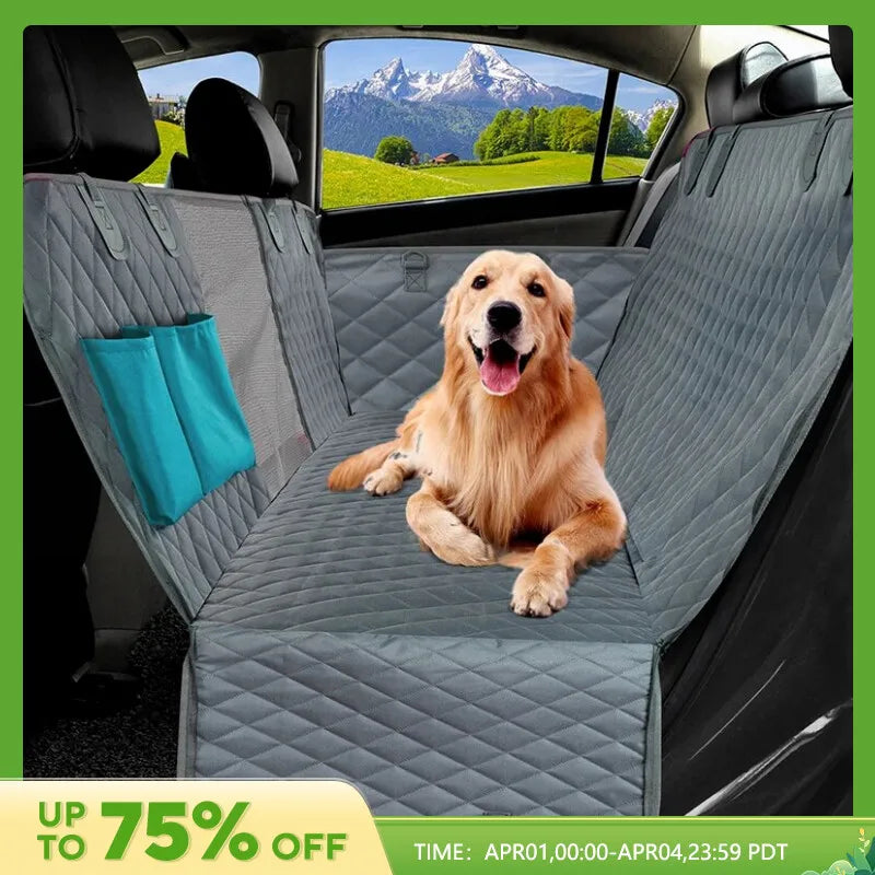 143×153CM Double Zipper Car Pet Seat Pad Waterproof Dirt Resistant Suitable Multiple Models Solid Color Cars Rear Seats Cushion [PET]