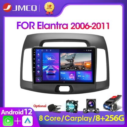 JMCQ Android 12 2Din 4G Car Radio Multimedia Video Player for Hyundai Elantra 4 HD 2006-2012 Navigation GPS Auto Stereo Carplay [CAR]