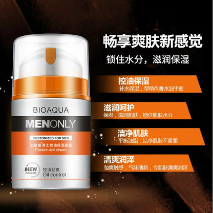 BIOAQUA Brand Men Skin Care Deep Hydrating Moisturizing Oil-control Whitening Face Cream Anti Wrinkle Anti-Aging Day Cream 50g [SKC]