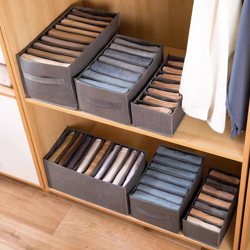 Closets Clothes Organizer Pants Jeans Storage Box Cabinet Organizer Drawers Underwear Socks T-Shirt Wardrobe Storage Organizers [SOX]