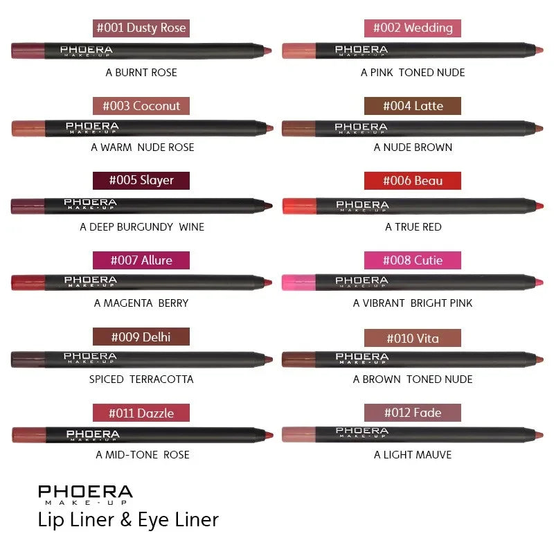 Waterproof Matte Lipliner Pencil Sexy Red Contour Tint Lipstick Lasting Non-stick Cup Moisturising Lips Makeup Cosmetic 12Color [CSM]