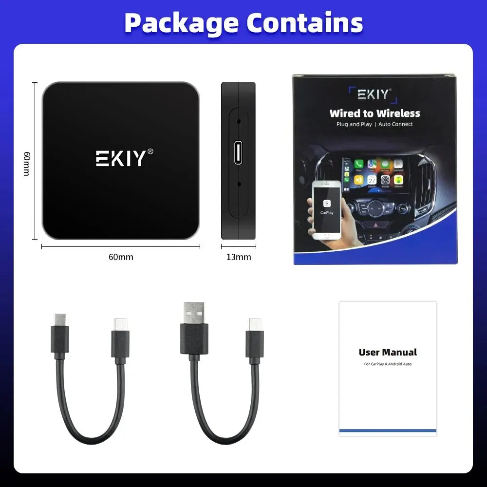 EKIY NEW Mini Carplay Wireless for Toyota Mazda Nissan Camry Suzuki Subaru Citroen Audi Mercedes Kia Ford Opel IOS15 Spotify BT [CAR]