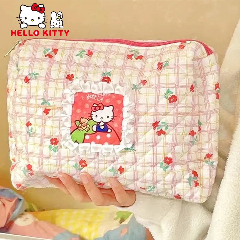 Hello Kitty Sanrio Cosmetic Bag Anime Kawaii Cartoon Beauty Travel Makeup Bag Toiletry Storage Bag Toys Girls Christmas Gifts [CSM]