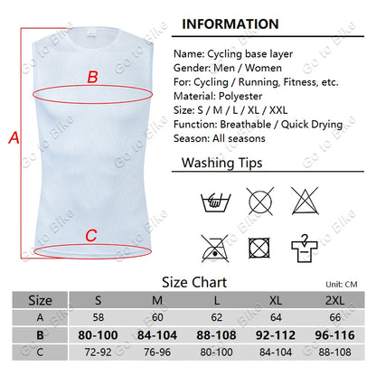 Cycling Base Layer Reflective Underwear White Cycling Jersey Sport Vest Men Undershirt Quick Dry Elastici Vest Road Bike Jersey [CYC]