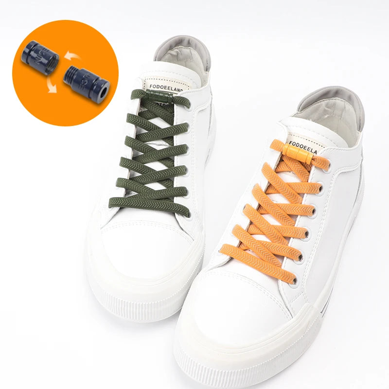 Colorful Capsule Lock Shoelaces Without ties Elastic Laces Sneakers No Tie Shoe laces Kids Adult Flat Quick Shoelace for Shoes [SHO]