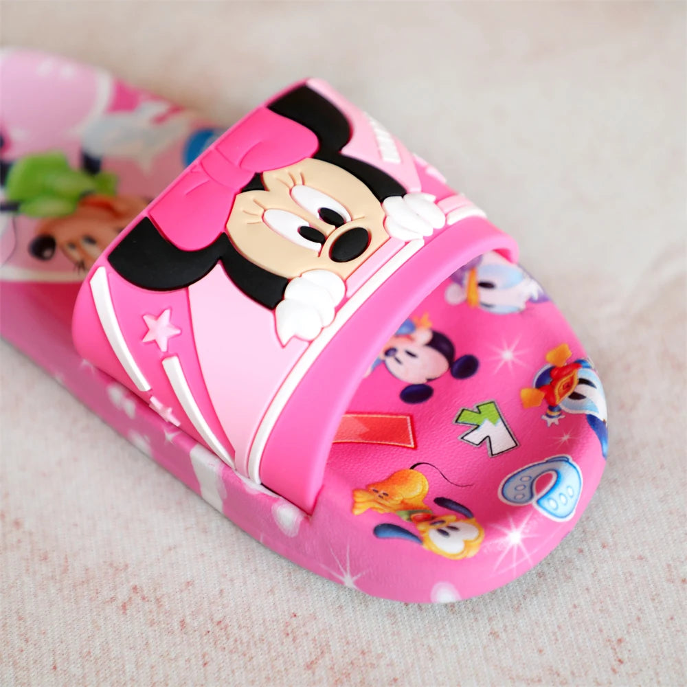 New Summer Children Sandals Kids Cartoon Minnie Toddler Boys Girls Soft Sole Shoes Anti-Slip Slippers Wearable in all seasons [SHO]