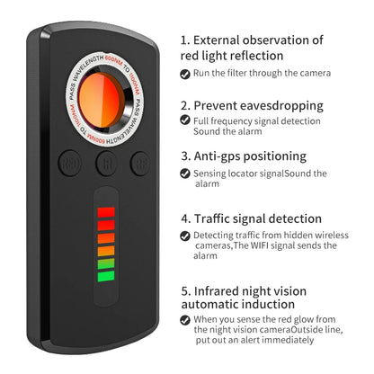 Hidden Camera Detector Anti Spy Gadget Professional Hunter Signal Infrared GPS Wiretapping Search Devices Security Protection [SEC]