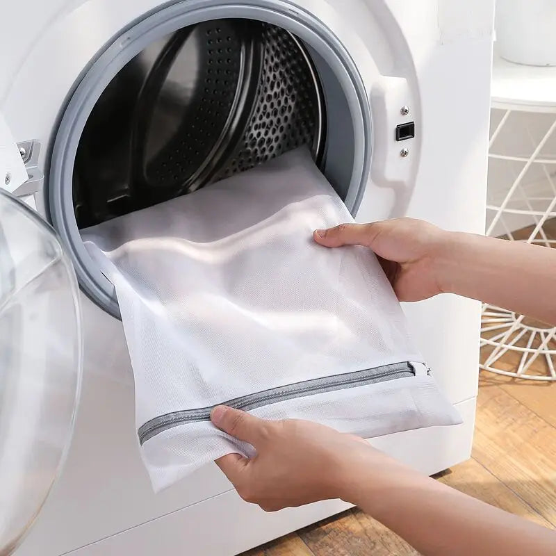 White Durable Large Washing Laundry Bag Mesh Organizer Net Dirty Bra Socks Underwear Shoe Storag Wash Machine Cover Clothes [SOX]