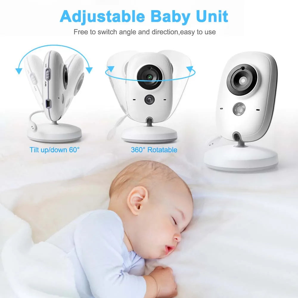 3.5'' Video Baby Monitor 2.4G Mother Kids Two-way Audio Night Vision Video Surveillance Cameras With Temperature display Screen [ELE]