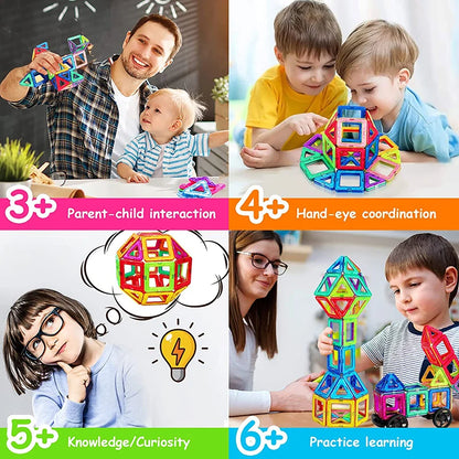 64-184Pcs Kids Magnetic Building Blocks Mini Size Magnet Toys for Boys Construction Set STEM Toy for Children Girls [TOYS]