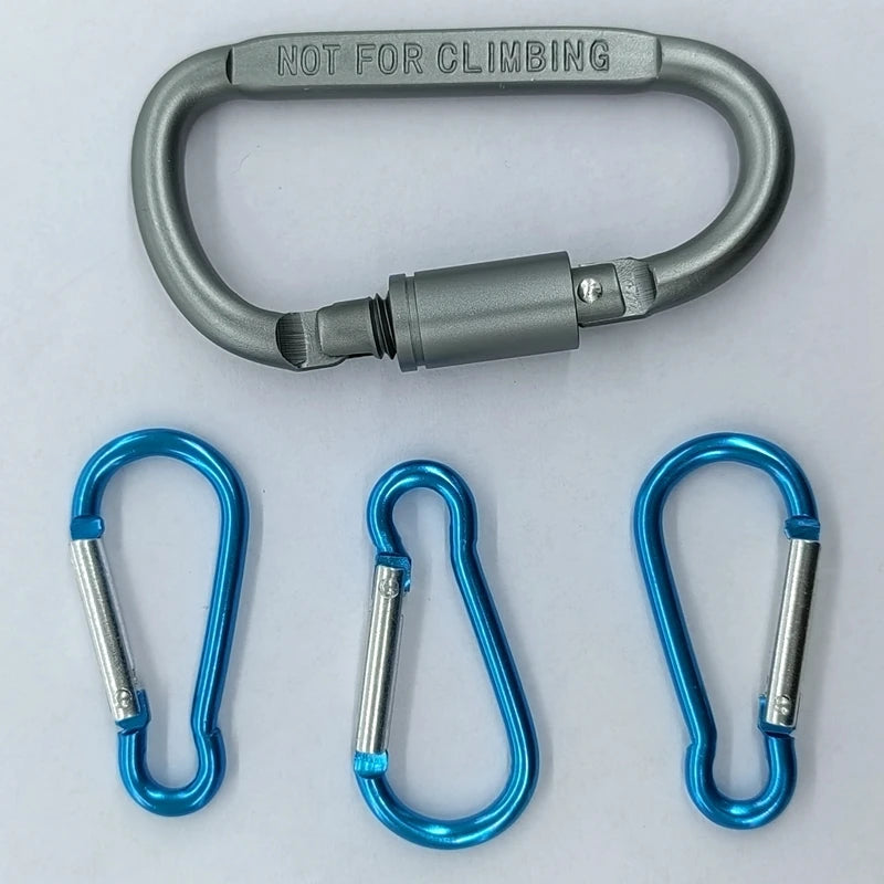 Tactical D Keychain Shape Hook Buckle Clip Climbing Army Carabiner Hanging fit Outdoor Silver camping survival edc [SPT]