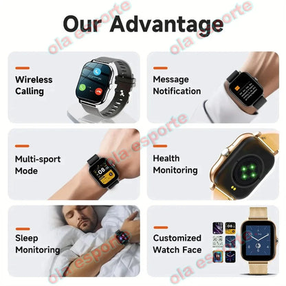 Smart Watch For Men Women Gift Full Touch Screen Sports Fitness Watches Bluetooth Calls Digital Smartwatch Wristwatch Watches [SWH]