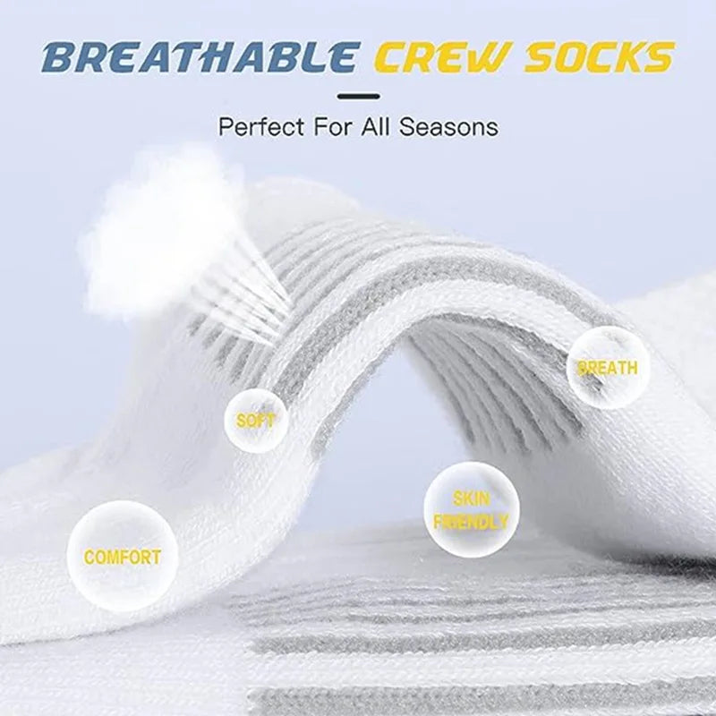 6 Pairs of New Style High-Quality Comfortable Soft Men's Outdoor Gym Socks Large Size Ground-Gripping Football Socks [SOX]