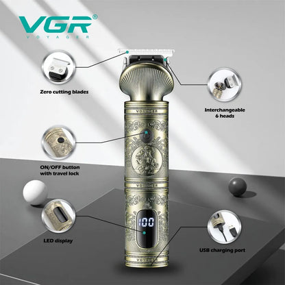 VGR Grooming Kit Hair Trimmer 6 In 1 Hair Clipper Nose Trimmer Shaver Body Trimmer Professional Rechargeable Metal Vintage V-106 [HAI]