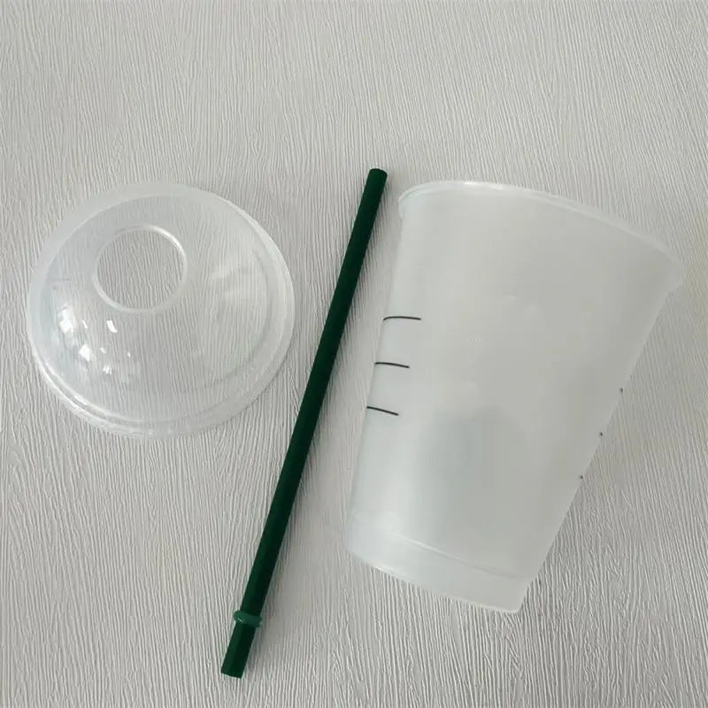 473/710ML Coffee Straw Cup Mugs DIY Plastic Cold Water Cups Portable Reusable Tumbler For Water Coffee Tea Juice Drinking Bottle [MUG]