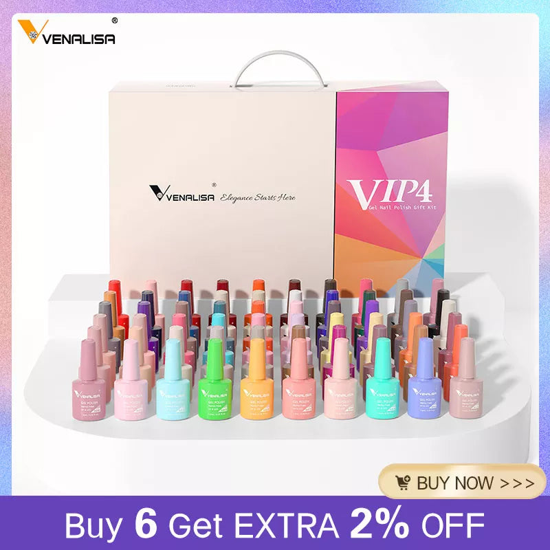 New Fashion Color Venalisa Gel Polish Kit VIP4 HEMA FREE Enamel Vernish For Nail Art Design Whole Set Nail Gel Learner Kit [BEU]