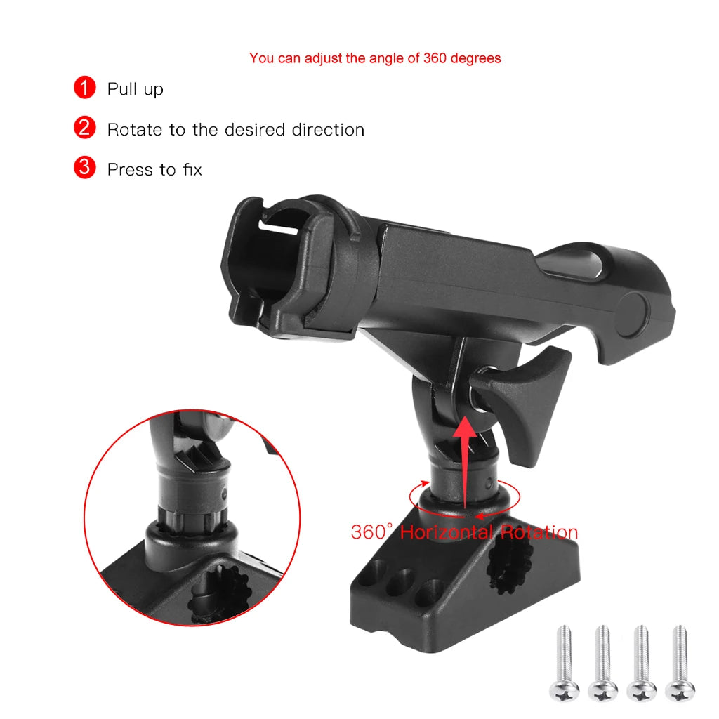 Boat Fishing  Rod Holder ABS Adjustable Device Pole Kayak Support Fix Pole Rotatable Mount Inflatable Boat Yacht Accessories [MRN]