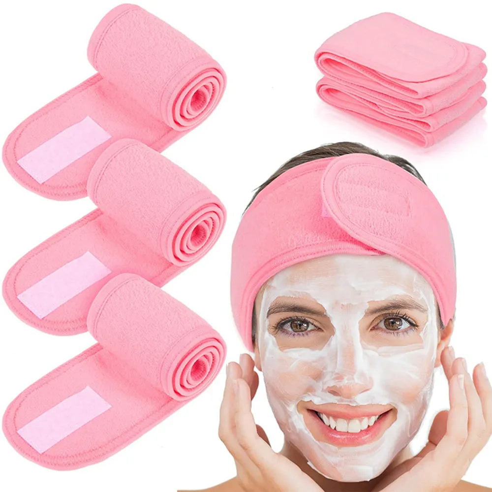 Adjustable Head Band Women Spa Wide Hairband Yoga Bath Shower Makeup Wash Face Cosmetic Headband Soft Toweling Hair Accessories [CSM]