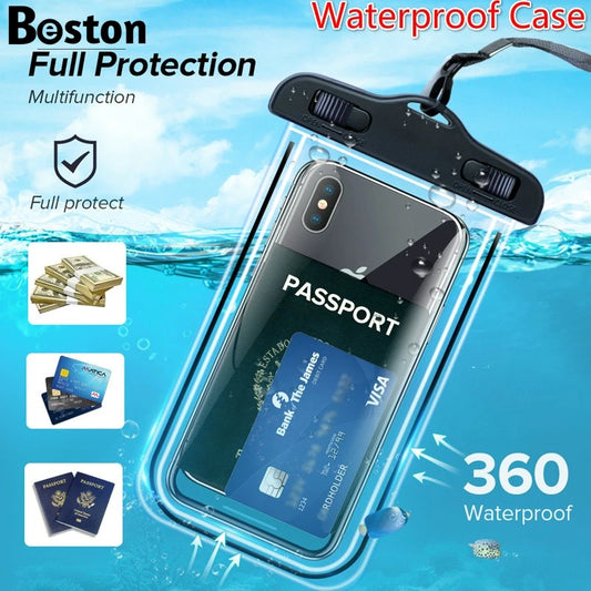 Swimming Bags Waterproof Phone Case Waterproof Bag Mobile Phone Pouch PV Cover for iPhone 12 Pro Xs Max XR X 8 7 Galaxy S10 [MOB]