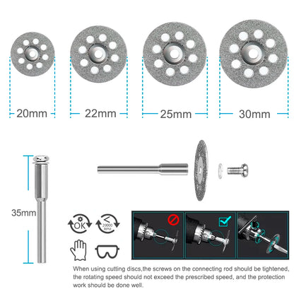 XCAN Diamond Saw Blade 20mm 22mm 25mm 30mm With Mandrel for Dremel Rotary Tools Mini Diamond Cutting Disc [PTO]