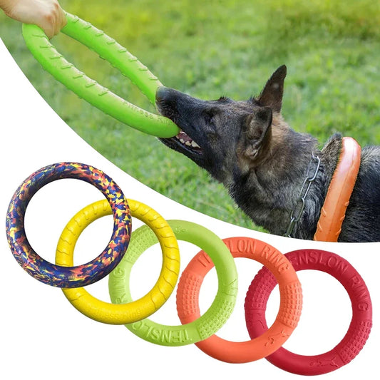 Dog Toys Pet Flying Discs EVA Dog Training Ring Puller Resistant Toys For Dogs Floating Puppy Bite Ring Toy Interactive [PET]