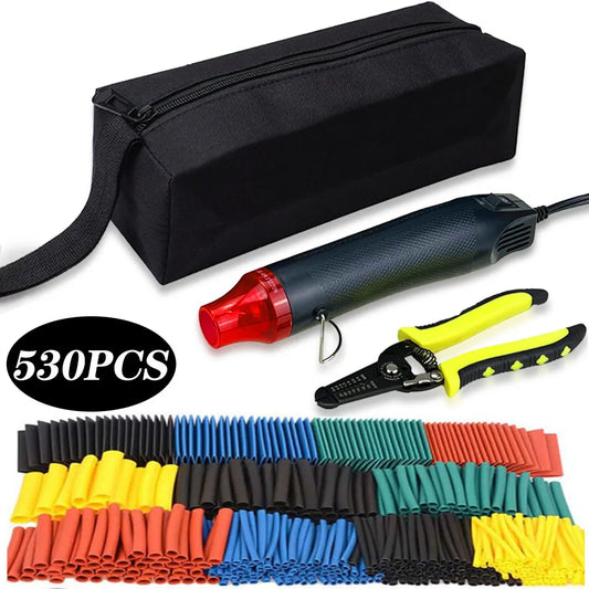 Hot Air Gun 300W Electric Heat Blower Tool Kit for DIY Shrink Tubing Soldering Wrap Plastic Rubber Stamp with heat shrink tube [TOL]