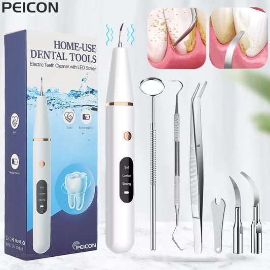 Ultrasonic Dental Scaler For Teeth Tartar Stain Tooth Calculus Remover Electric Sonic Teeth Plaque Cleaner Dental Stone Removal [DEN]