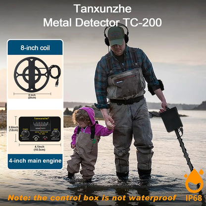 TC-200 Upgrade Metal Detector Underground Wire Iron Metal Gold Detector Adjustable Tracker for Treasure Search New [MTL]