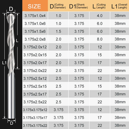 CMCP 2 Flute Ball Nose End Mill 4/6mm Shank CNC Router Bit Carbide End Mill Spiral Milling Cutter For Woodworking [PTO]