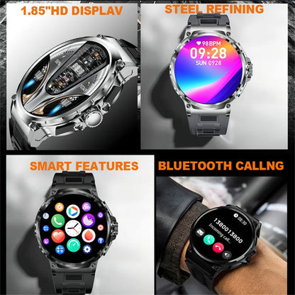 New 1.85-inch ultra HD smartwatch, GPS track, HD Bluetooth call; 710 mah large battery 400+ dial, suitable for Huawei Xiaomi [SWH]