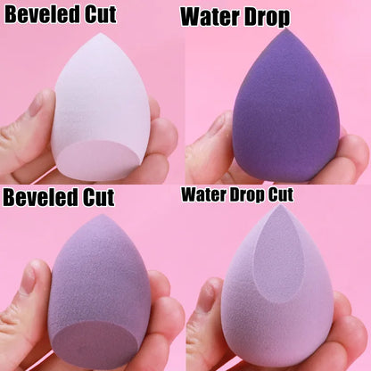 4pcs Makeup Sponge Powder Puff Dry and Wet Combined Beauty Cosmetic Ball Foundation Powder Puff Bevel Cut Make Up Sponge Tools [CSM]