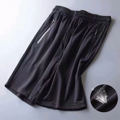 M-5XL Men's Summer Loose Quick-Drying Breathable Shorts Ice Silk Pants Sweatpants Ultra-Thin Mesh Running Fitness [MEN]