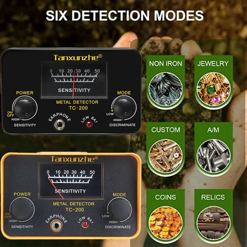 Tanxunzhe TC-200Y Upgrade Metal Detector Underground Wire Iron Metal Gold Detector Adjustable Tracker for Treasure Search New [MTL]