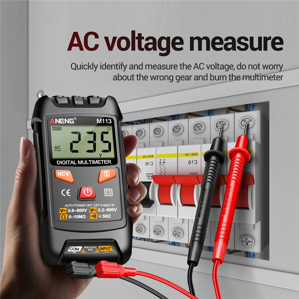 ANENG M113 Mini Digital Multimeter AC/DC Voltage Meter 1999 Counts Multimeter Ohm NCV Electricity Tools Measuring Instruments [MTR]