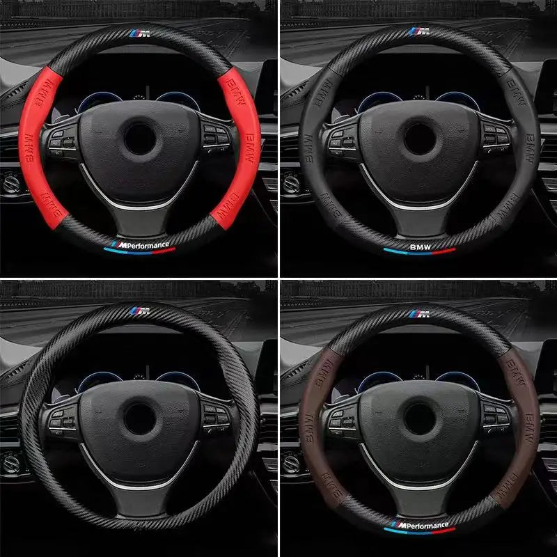 Car Anti-slip Leather Steering Wheel Cover For BMW M Power E46 E39 E60 E90 E91 E36 E87 F10 F20 F30 X1 X2 X3 X4 X5 X7 M2 M3 M4 M5 [BDK]