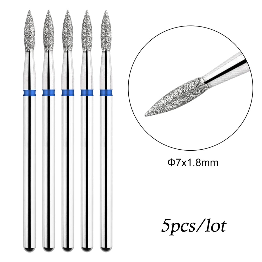 5pcs/lot Drill Bits for Nails Diamond Heads to Nails Milling Cutter for Manicure Cuticle Nail Cutter Tips Accessories Tools [TPT]