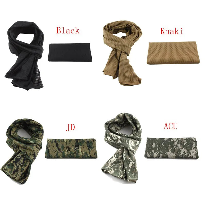 VULPO Tactical Camouflage Scarf Multifunctional Army Mesh Breathable Scarf Wrap Mask Shemagh Veil For Airsoft hunting Hiking [SPT]