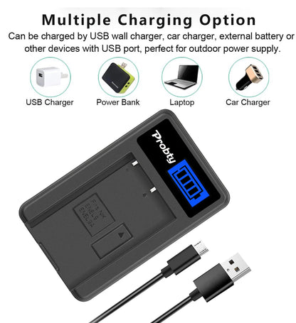 2400mAh EN-EL9 EN EL9A EN EL9 ENEL9 Batteries + LED Charger for Nikon D3000 D5000 D40 D40x D60 Camera [BAT]