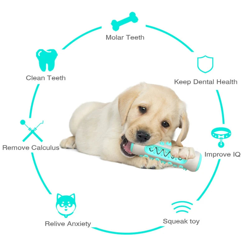 Dog Molar Toothbrush Toys Chew Cleaning Teeth Safe Puppy Dental Care Soft Pet Cleaning Toy Supplies [DEN]